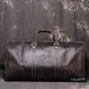 Mens Travel Bag gr￣os completos de couro genu￭no Duffel Bag Tote durante a noite Carry On Luggage Weekender Bags252t