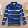 Spring and Autumn Children's T-Shirt Long Sleeve Polo Shirt Boys Kids Pure Stripe Top 3 Pcs Wholesale