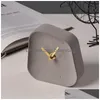 Schreibtisch Tischuhren Nordic Kleine Uhr Niedliche Kreative Zement Kinder Schlafzimmer Modernes Design Reloj De Mesa Chirldren Ac50Tc Drop Lieferung Dhopb