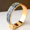 Bracele en émail clique pour femmes bracelets de charme 12 mm de petite taille en émail bleu foncé 4054093
