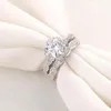 Wedding Rings Yanleyu Luxury Vintage Jewelry Original Silver Color Engagement Set For Women 1.5ct Round Cubic Zirconia Ring PR238