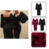 Casual Dresses Beautiful Evening Dress High Waist Solid Color Square Collar Wrap Lady Midi Party Bodycon