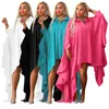 Casual Dresses Designer Model Product 2022 Street Hipster Women's Pure Autumn Color Bekv￤m l￶s Bloom Oregelbunden kl￤nning l￤nge