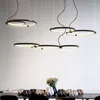 Lâmpadas pendentes Post Ring Modern Led Linger Chandelier American Light Luxury Creative Restaurant Lamp Dining Room Decor