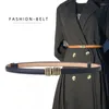 Bälten Big-Name Designer Simple Style Belt Pu Patent Läder Fina damer för kvinnor