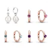 Boucles d'oreilles à tige style Pan 925 argent perle d'eau douce or Rose violet Zircon cadeau tendance mode femmes bijoux cadeaux