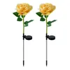 Solar Garden Roses Flower Lights Outdoor Stake Waterproof Decorative For Patio Pathway