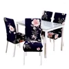 Housses de chaise, housse extensible imprimée de fleurs, pour salle à manger, siège Anti-salissure, bureau, Banquet, mariage, Restaurant