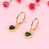 Dangle Earrings JQUEEN S925 Silver Emerald Heart-shaped Round Diamond Women Jewelry