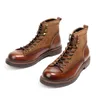 Stivali da trekking stile vintage in pelle pieno fiore da uomo Cargo Boot da uomo Martin Shoes 141