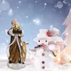 Christmas Decorations Santa Claus Figurines With Deer Holding Star Resin Ornament Collectible Statue Xmas Home Desktop Decoration