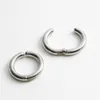 Backs Earrings Round Ear Ring Clip Without Hole Silver Color Stainless Steel Men Women Personality Gifts