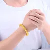 Strand pixiu armband guldfärgpärlor fengshui lockar förmögenhetshälsa och lycka till handledskedjan