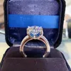 Anelli a grappolo Anello da donna di lusso con diamante Moissanite da 3 carati e 5 carati Taglio brillante D Colore VVS S925 Argento Coppie Fidanzamento Sposa Sposa alta gioielleria