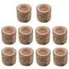 Portacandele Portacandele in legno Tea Light per romantiche decorazioni per matrimoni a lume di candela 10PCS Ceppo di albero naturale Leuchtturm Vintage XX