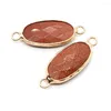 Dijes colgantes de conector de piedra Natural amatista cristal apatita en forma de huevo para fabricación de joyería DIY collar pulsera Accesorios