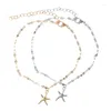 Bracelets de cheville Boho étoile de mer pour femmes mode sandales à breloques pied chaîne alliage étoile forme cheville Bracelets fille plage bijoux accessoires