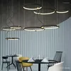Lâmpadas pendentes Post Ring Modern Led Linger Chandelier American Light Luxury Creative Restaurant Lamp Dining Room Decor