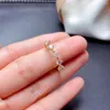 Cluster Rings 2022 Crackling Green Moissanite Ring For Women Jewelry Engagement Wedding 925 Silver Birthday Gift Gold Plated