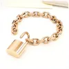 Gold Bangle L Bracelet Lock Links Vintage bedelarmbanden Ice Out Chain Friendship Braclets Frauen armbandbanden voor vrouwen kettingen witte bedel braclet pulsera