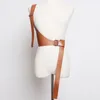 Bälten 2023 Spring Pu Leather Corset Vest Strap Belt Kort oregelbunden Steampunk Harness Strechy Waistcoat Wide Girdle Women Fashion