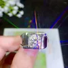 Pierścienie klastra BoeyCjr 925 Silver 1ct/2ct/3ct f Color Moissanite VVS Pierścień Diamentowy Diamentowy