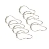 Cortinas de chuveiro anel gancho de metal clipe de planície fácil ganchos de banheira polida anéis de cortina