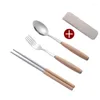 Dinnerware Sets Japanese Style Silver Fork Spoon Stainless Steel Cutlery Set Silverware Tableware Chopsticks Tea Flatware