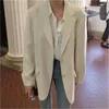 Kombinezony damskie 2022 Solid Kolor Speisure Cardigan Blazer dla kobiet Autumn Loose Lose Jackets Ladies Pojedyncze piersi