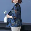 Women's Suits 2022 Ladies Blazer Summer Lace Thin Suit Outerwear 3/4 Sleeve Femme Casual Women's Clothing Navy Jacket Coat L- B320