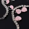 Bracelets de cheville Caraquet coeur cassé rose acrylique cristal Tennis pour femmes à la mode créativité fête Bijoux été pieds nus plage Bijoux