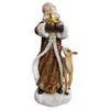 Christmas Decorations Santa Claus Figurines With Deer Holding Star Resin Ornament Collectible Statue Xmas Home Desktop Decoration