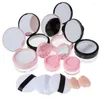 Opslagflessen draagbare plastic poederdoos lege losse pot met zeef spiegel cosmetische zeefer jar reismake -upcontainer 7styles