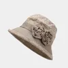 Women Sun Bucket Cap Ladies Beach Seaside Hat Sunscreen Hats Foldable Flower Basin Caps Vintage Female Hat