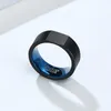 Fedi nuziali Somen Arrival 8mm Anello rettangolare in acciaio al tungsteno blu nero per uomo Fasce classiche