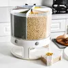 Lagringsflaskor 10L Independent Rice Bucket Grain Dispenser Dry Food Fisture-Box Automatisk kök Container Organizer