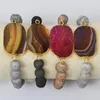 Strand BOROSA 5 PCS Plaqué Or Onyx Agate Titane Druzy Bracelet Élastique Couleurs Mélangées Bijoux Gemmes Bracelet Pour Femmes G2006