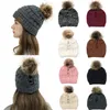 Femmes laine casquettes automne hiver tricoté chapeau croix queue de cheval extérieur chaud balle mode