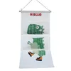 Sacs de rangement lin coton tenture murale sac 3 cellules sur la porte poches livre organisateur pour placard chambre d'enfant M56