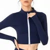 Ropa de gimnasia Otoño Invierno Ropa deportiva Abrigos para correr Mujeres Yoga Chaquetas con cremallera de manga larga Fitness Crop Top Chaleco Hombre