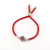 Bangle 1PC 12mm Stainless Steel Magnetic Locket Bracelet Floating Charms Clear Glass With Adjustable Chain