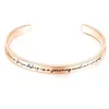 Bracciale rigido in acciaio inossidabile con incisione in oro rosa, parola di amicizia, braccialetto, gioielli, uomo, donna, regalo per lui