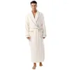 M￤ns s￶mnkl￤der Long Winter Kimono Bathrobe m￤n tjockare flanellrockkl￤nning med fickan nattkl￤nning L￶st korallfleece intim underkl￤der