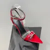 Designer Women Sandals Party Fashion 100 cuir dance chaussure Nouveau talons sexy super 115cm Lady Red Wedding Metal Belt Buckle High H3999172