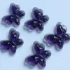 Candelabro de cristal de Color violeta 28 35mm 40 Uds. Cuentas de mariposa sueltas de cristal para piezas Diy Garland Strand accesorios de decoración