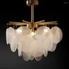 Chandeliers Luxury Postmodern LED Chandelier Lighting E27 Gold Bubble Glass Hanging Lamp For Living Room Restaurant Villa Lobby AC90V - 260V