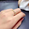 Cluster Rings 2022 Crackling Green Moissanite Ring For Women Jewelry Engagement Wedding 925 Silver Birthday Gift Gold Plated