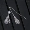 Dangle Earrings 925 Sterling Silver Earring 82mm 30mm Shape Of Star Tassel Pure Earline Asymmetric Boho Design