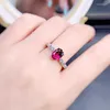 Cluster Rings Pyrope Ring Natural Real Pink Simple 5 7mm 1Ct Gemstone 925 Sterling Silver Fine Jewelry for Women J226123