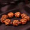 Strand Carved Mahogany 18 Arhats Bracelet Natural National Wind Safety Gear Beadwork